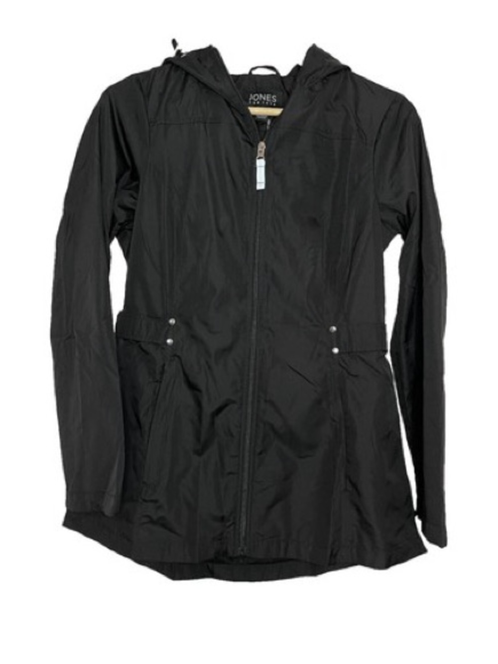 Jones New York Black Hooded Utility Jacket